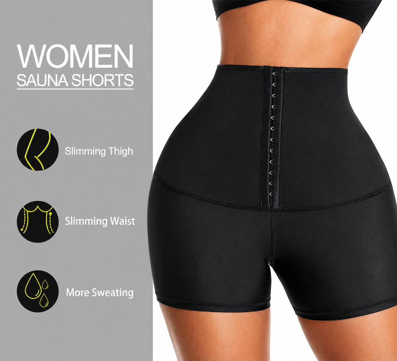 High-Waisted Neoprene Waist Training Shorts for Women