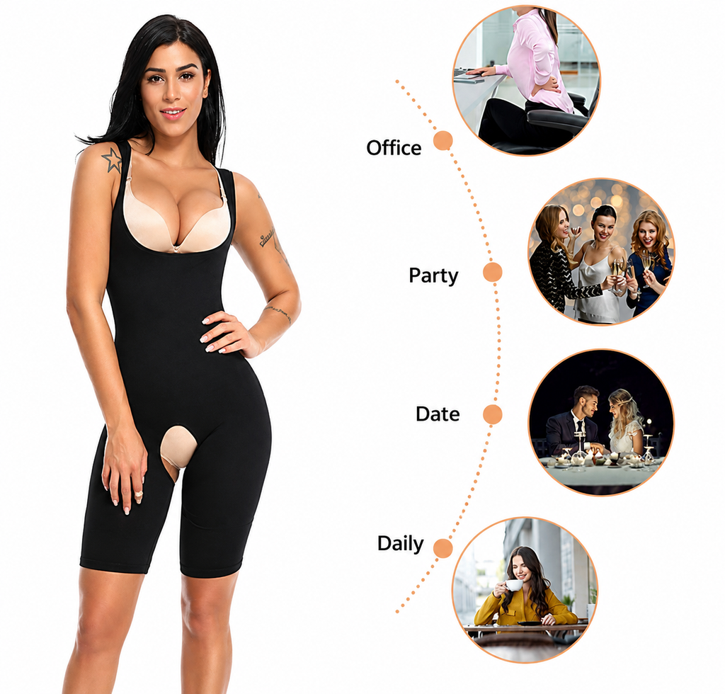 Women Shaper Full Body Shapewear for Regular and Daily Use Shapewer - Black - XL-2XL