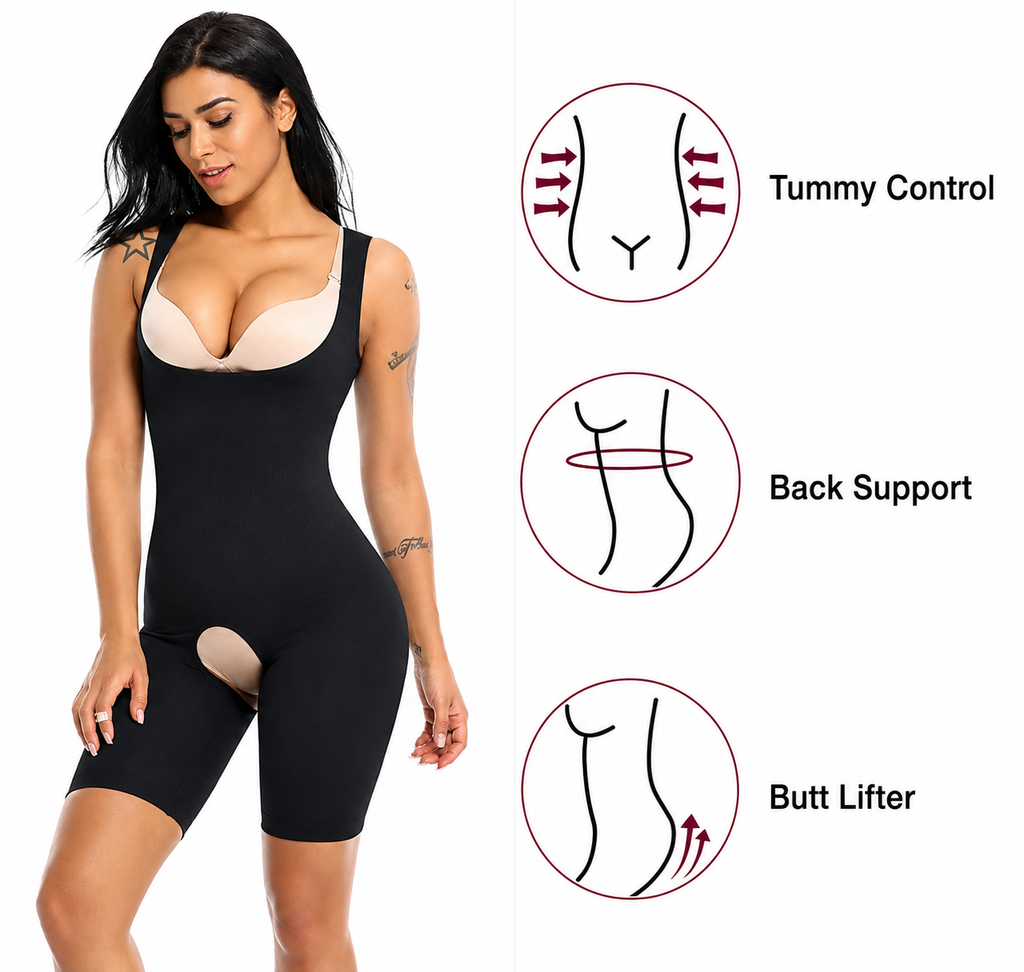 Women Shaper Full Body Shapewear for Regular and Daily Use Shapewer - Black - XL-2XL